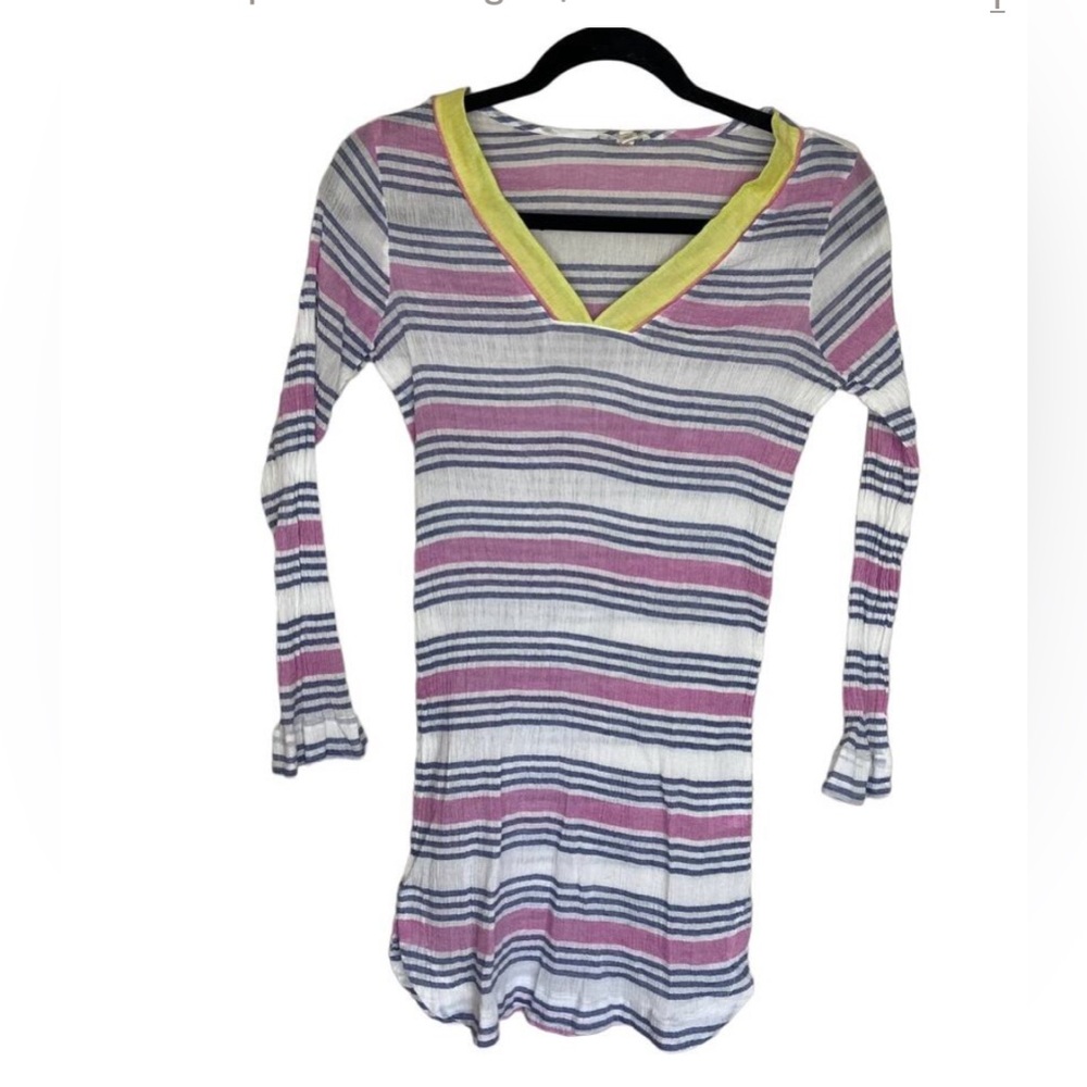 Soft Joie Women's - Striped Print V-neck Long Sleeve swimsuit cover up (Size S)